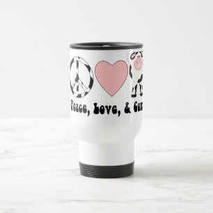 Caneca Térmica Camisetas e presentes para o Amor pela Paz e Vacas