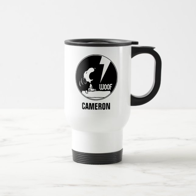 Caneca Térmica Camisetas Rock | Snoopy Howling | Adicione seu nom (Direita)