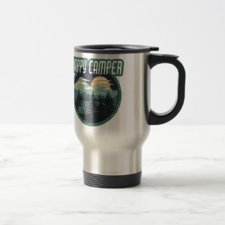 Caneca Térmica campista feliz acampando design angustiado