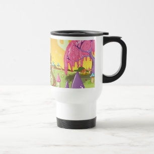 Caneca Térmica Campo de cogumelos de desenho animado