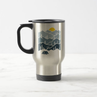 Caneca Térmica Campo de tendas nas florestas de montanha