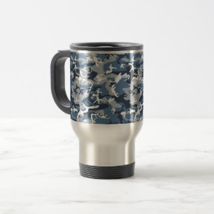 Caneca Térmica Camuflagem Azul da Neve de inverno, Militar, Exérc