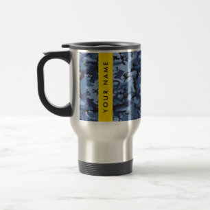 Caneca Térmica Camuflagem Azul Marinho Personalize seu nome