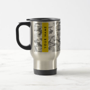 Caneca Térmica Camuflagem Cinza Neve de Inverno Personalize seu n