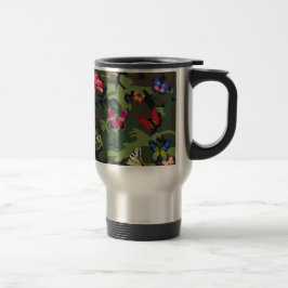 Caneca Térmica camuflagem de borboletas