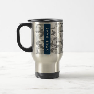 Caneca Térmica Camuflagem de Cinzas de neve de inverno Seu nome p