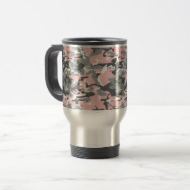 Caneca Térmica Camuflagem rosa e Cinza, Militar, Exército