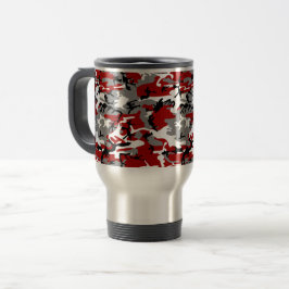 Caneca Térmica Camuflagem Vermelha e Cinza, Militar, Exército