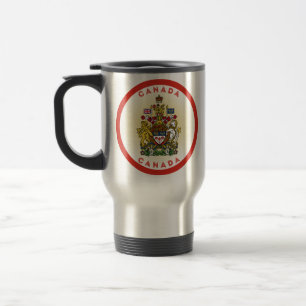 Caneca Térmica Canadá Casaco de Forma do Círculo de Armas
