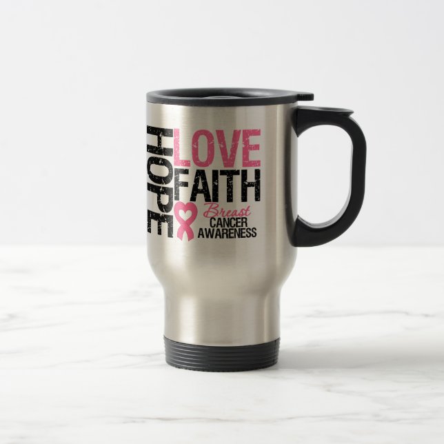 Caneca Térmica Cancer de Mama Esperança Ama Fé (Direita)