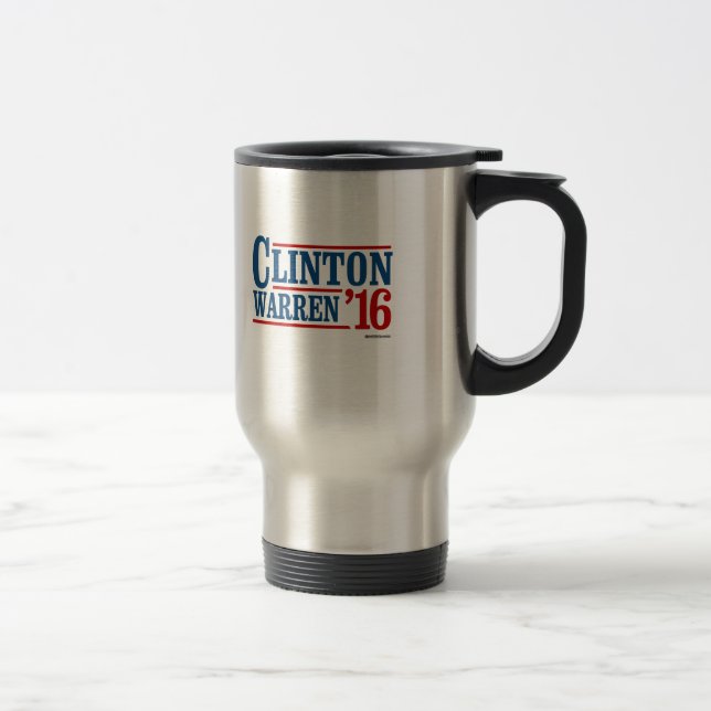 Caneca Térmica Candidatos de Clinton e de Warren em 2016 - (Direita)