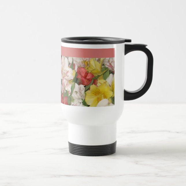 Caneca Térmica Canetas da Flor de Buquê Floral (Direita)