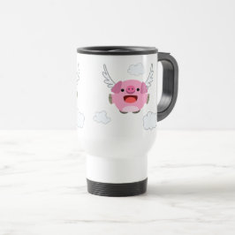 Caneca Térmica Canhão de Viagem ao trabalho de porco de cartoon v