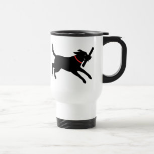 Caneca Térmica Cão bonito preto brincalhão de labrador retrieve