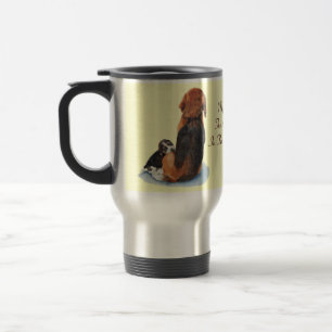 Caneca Térmica Cão de afago da mãe do lebreiro bonito do filhot