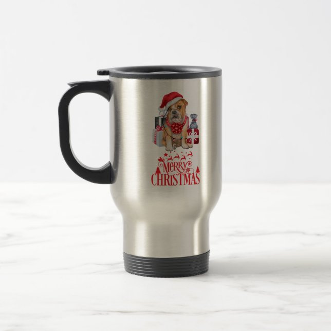 Caneca Térmica Cão de Natal (Esquerda)