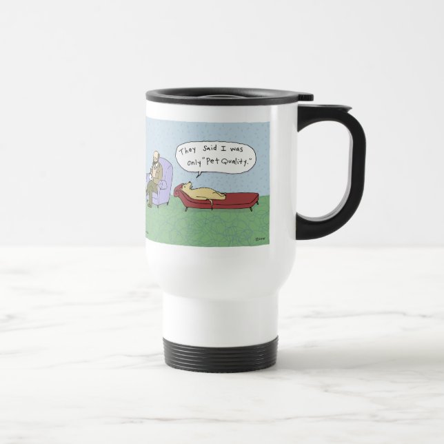 Caneca Térmica Cão em desenhos animados da terapia (Direita)