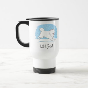 Caneca Térmica Cão Esquimó Americano Deixe Nevar Férias Eskie