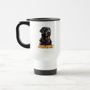 Caneca Térmica Cão Negro Elegante - Arte Pet Realista