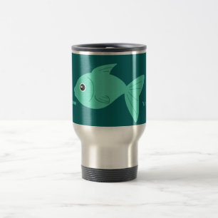 Caneca Térmica Capas de monograma personalizadas de peixe