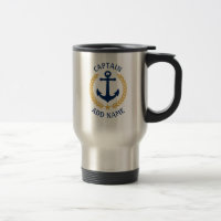Capitão Boat Name Anchor Dourado Style Laurel Star