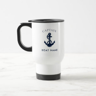 Caneca Térmica Capitão Náutico Âncora de Barco Personalizada