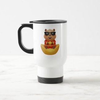 Caneca Térmica Capivara da Prosperidade com Yuanbao Dourado