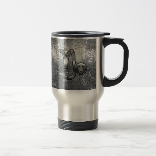 Caneca Térmica Capricórnio Zodiac Símbolo Industrial Estilo (Direita)