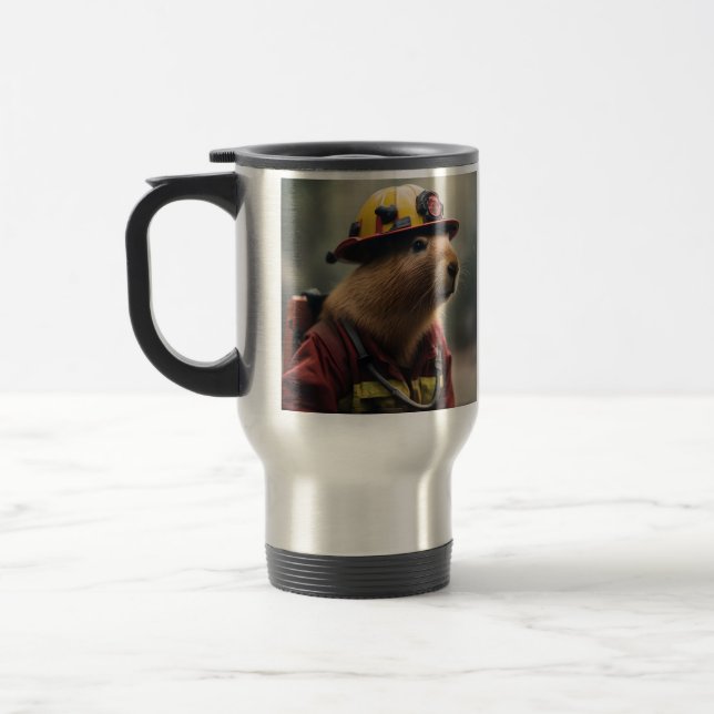 Caneca Térmica "Capybara para o resgate: Bombeiro Extraordinair (Esquerda)