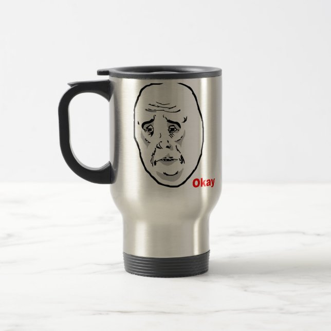 Caneca Térmica Cara aprovada Meme da raiva da cara (Esquerda)