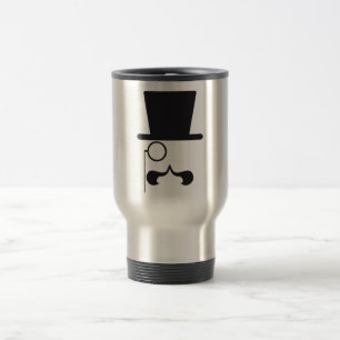 Caneca Térmica Cara com o eyeglass do chapéu, do bigode e do