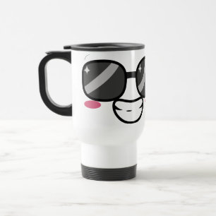Caneca Térmica Cara Cortada Engraçada de Menina com Rosto Sorride