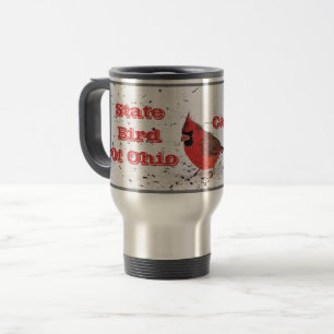 CANECA TÉRMICA "CARDEAL VERMELHO, PÁSSARO DE ESTADO DE OHIO "