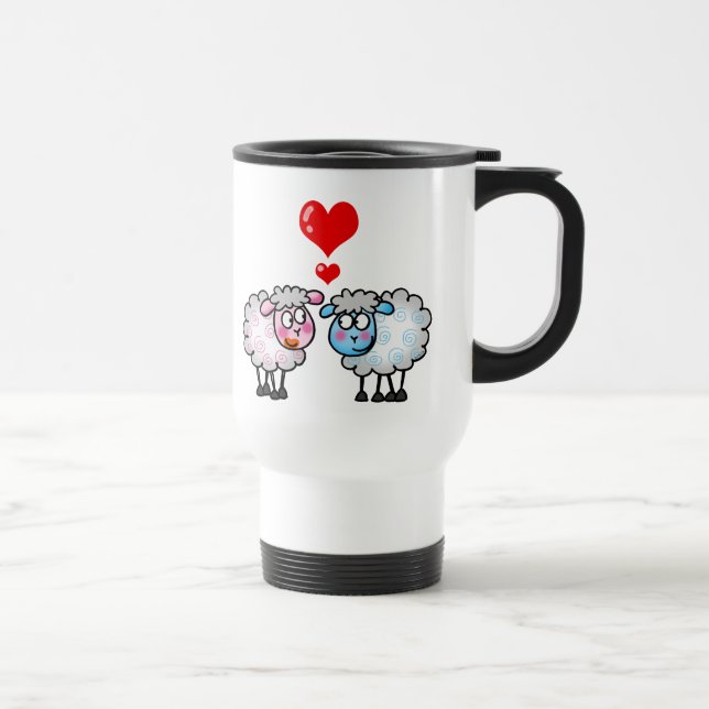 Caneca Térmica Carneiros engraçados dos desenhos animados, casal (Direita)