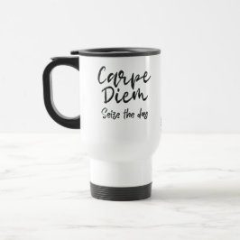 Caneca Térmica Carpe Diem Dark Academia Vintage Typography Coffee