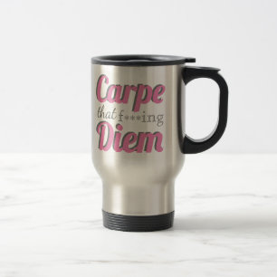Caneca Térmica Carpe Diem Profanação Citando Tipografia Rosa