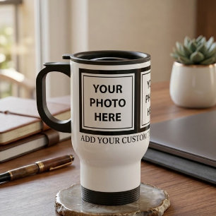 Caneca Térmica Carregue 3 Fotos & Adicione Texto – Personalize a