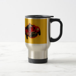 Caneca Térmica Carro de Corrida Automática Antigo Amarelo Vermelh