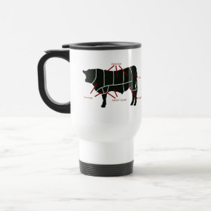 Caneca Térmica Carta do carniceiro da carne - carne saboroso