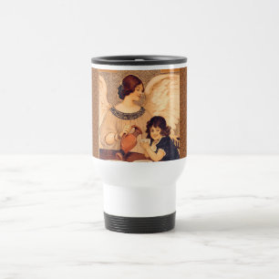 Caneca Térmica Cartaz Antigo do Anjo do Chocolate Francês: Arte V