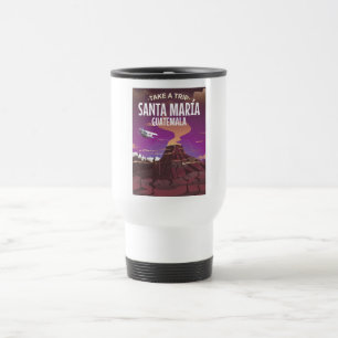 Caneca Térmica Cartaz de viagem antigo da Santa María Guatemala.