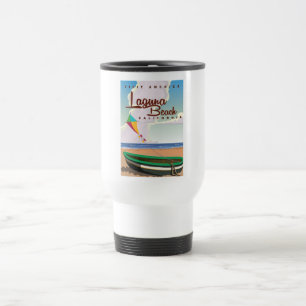 Caneca Térmica Cartaz de Viagem Antigo de Laguna Beach Califórnia