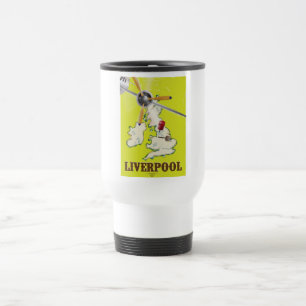 Caneca Térmica Cartaz de Viagem Antigo de Liverpool