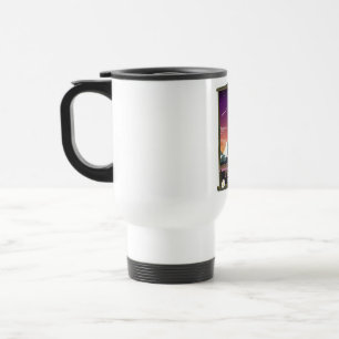 Caneca Térmica Cartaz de viagem da Norðurland eystra Islândia