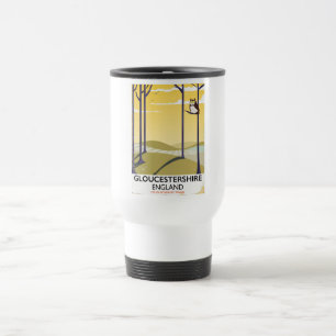 Caneca Térmica Cartaz de viagem de trem de Gloucestershire, Ingla