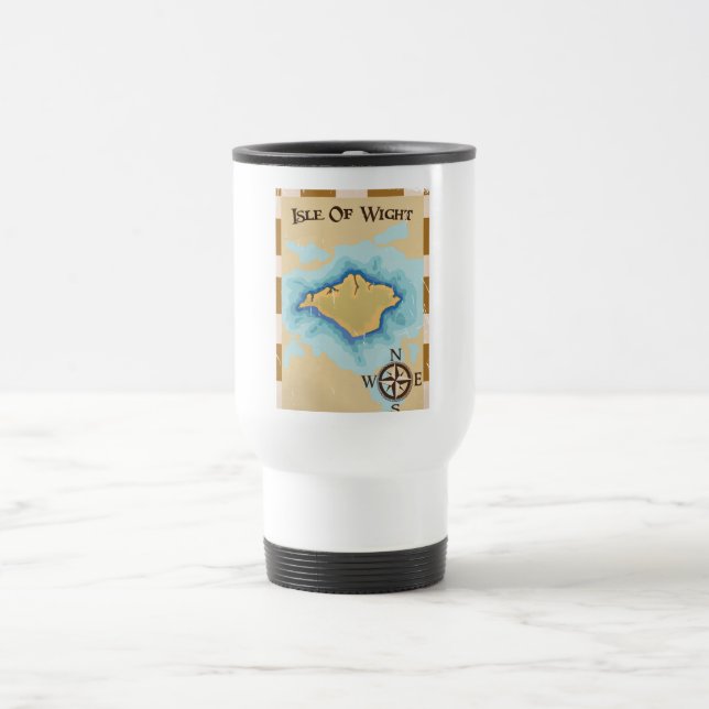 Caneca Térmica Cartaz de viagem do mapa do tesouro da Ilha de Wig (Centro)