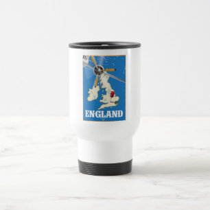 Caneca Térmica Cartaz de viagem vintage da Inglaterra.
