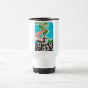 Caneca Térmica Cartaz de voo antigo da América Central