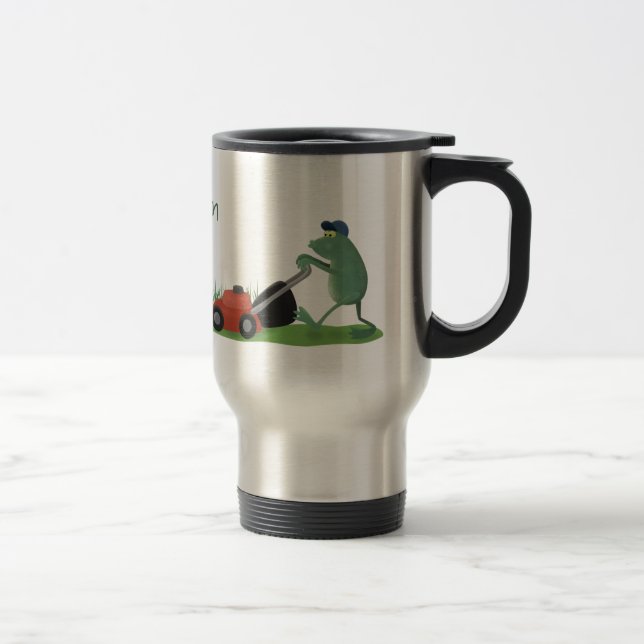 Caneca Térmica Cartografia de relva verde-sapo engraçada (Direita)
