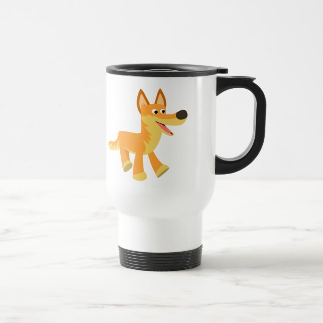 Caneca Térmica Cartoon Bonito Dingo Viagem ao trabalho Mug (Direita)